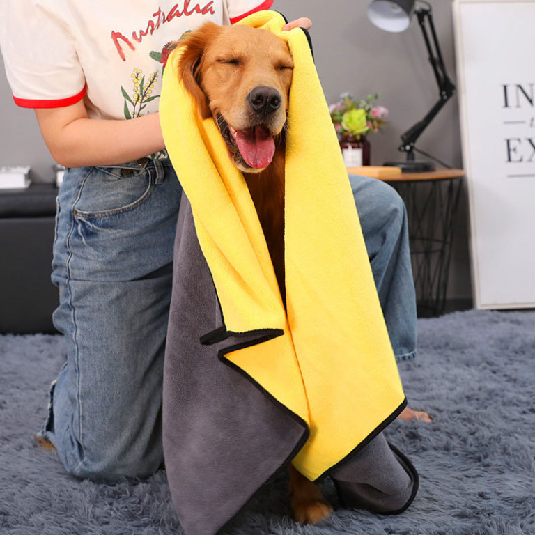 2 Layers microfiber pet bath towel 350GSM thick and durable quality microfiber dog towels