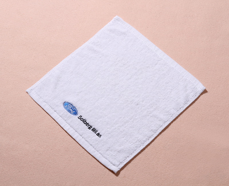 Custom design 30x30cm hand towel white terry embroiderd company name ...