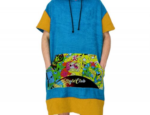 European quality comfortable cotton velour front printed with hoodie ponchos knit supplier