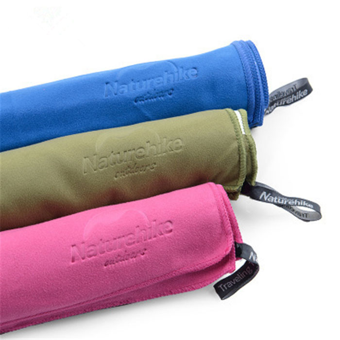 embossed logo microfiber suede outdoor travel towel